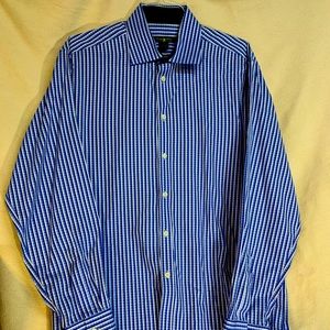 Blue patterned dress shirt by Pronto Uomo XL